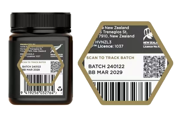 Find the batch number on your Tāku honey jar
